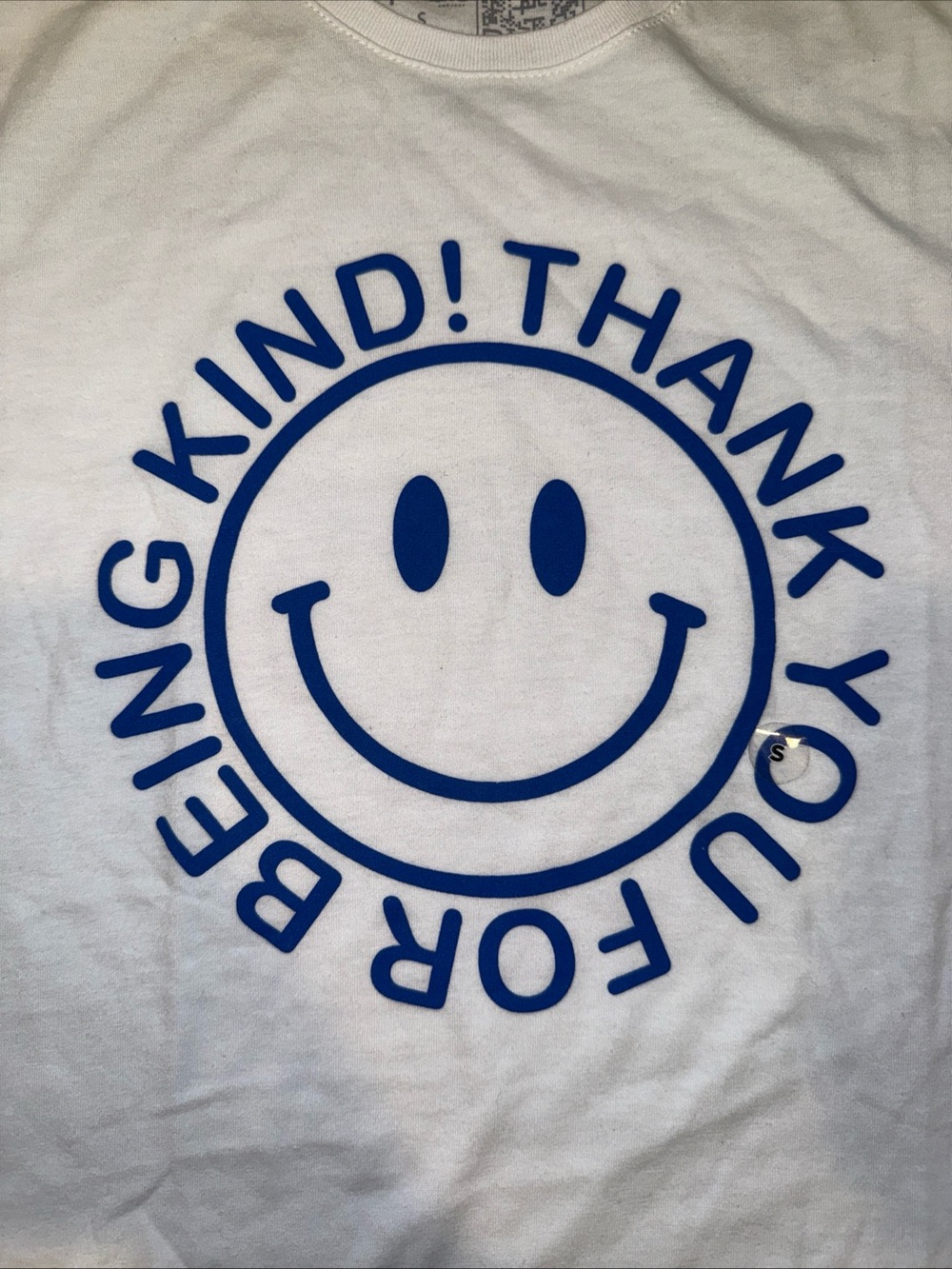 NWT Phluid Project T-Shirt Thank You for Being Kind Smiley Face White Size Small - Picture 2 of 5